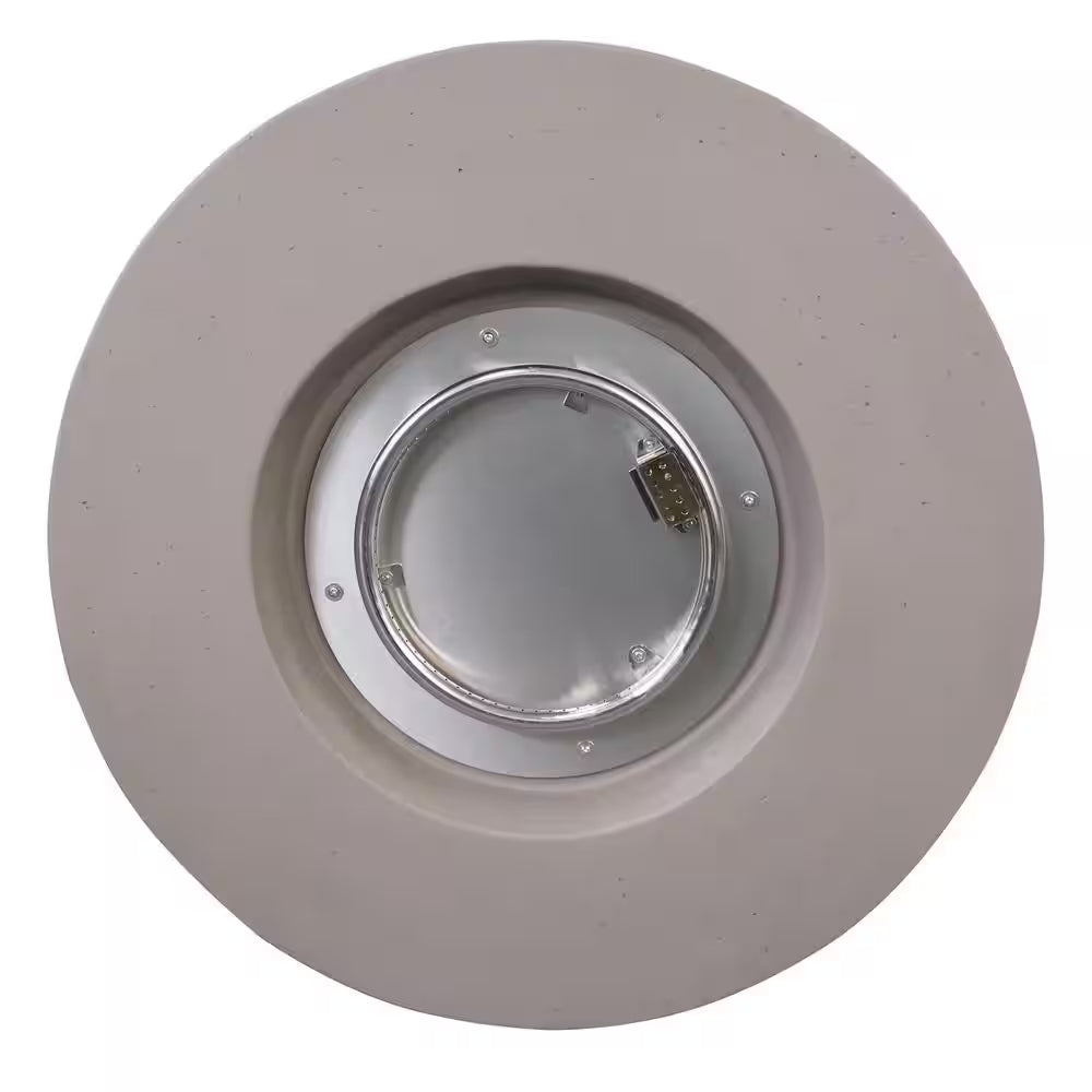 Zachary 31 In. X 24.5 In. Circular Concrete Propane Outdoor Patio Fire Pit in Light Gray