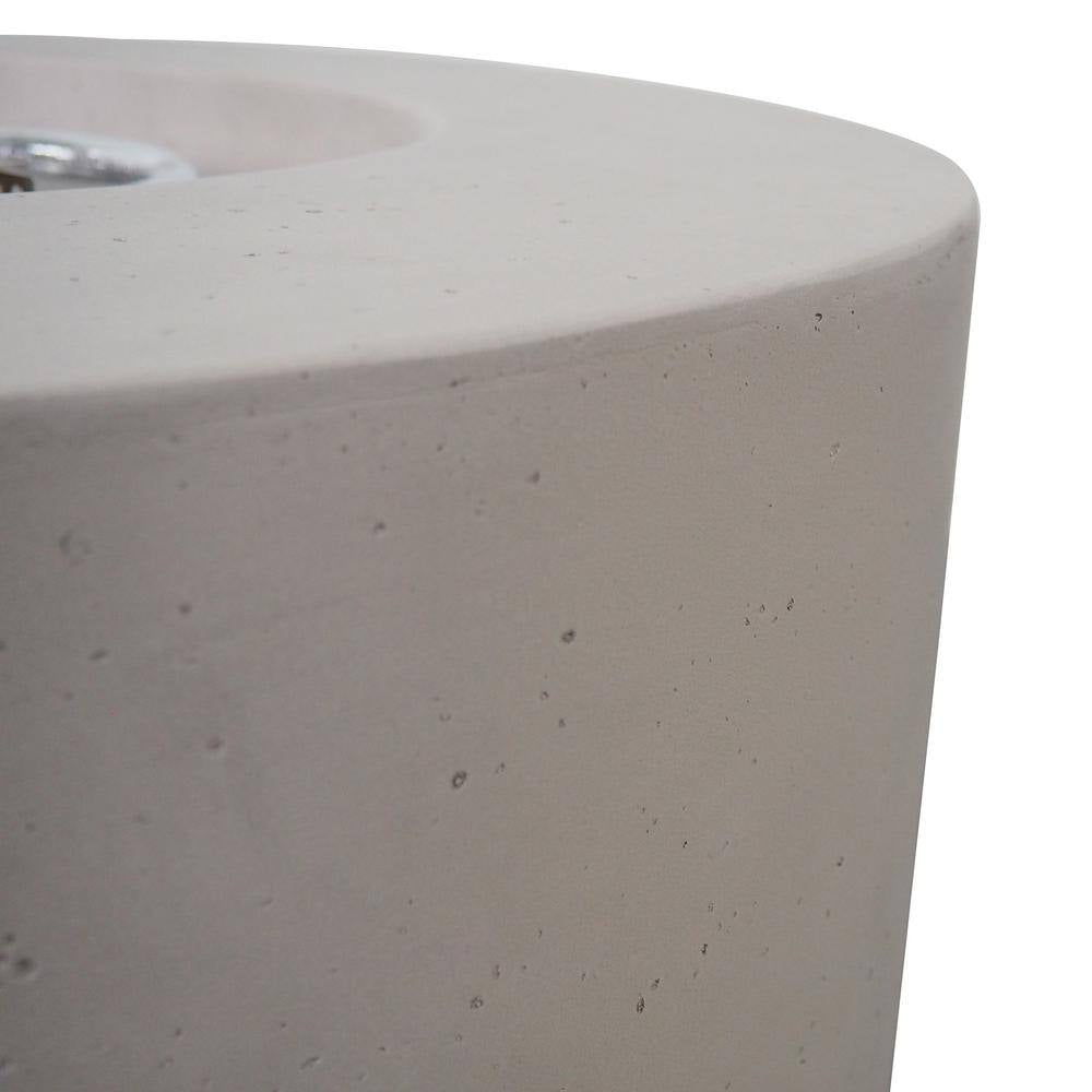 Zachary 31 In. X 24.5 In. Circular Concrete Propane Outdoor Patio Fire Pit in Light Gray